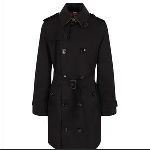 Burberry Brit Black Trench with removable wool vest insert.